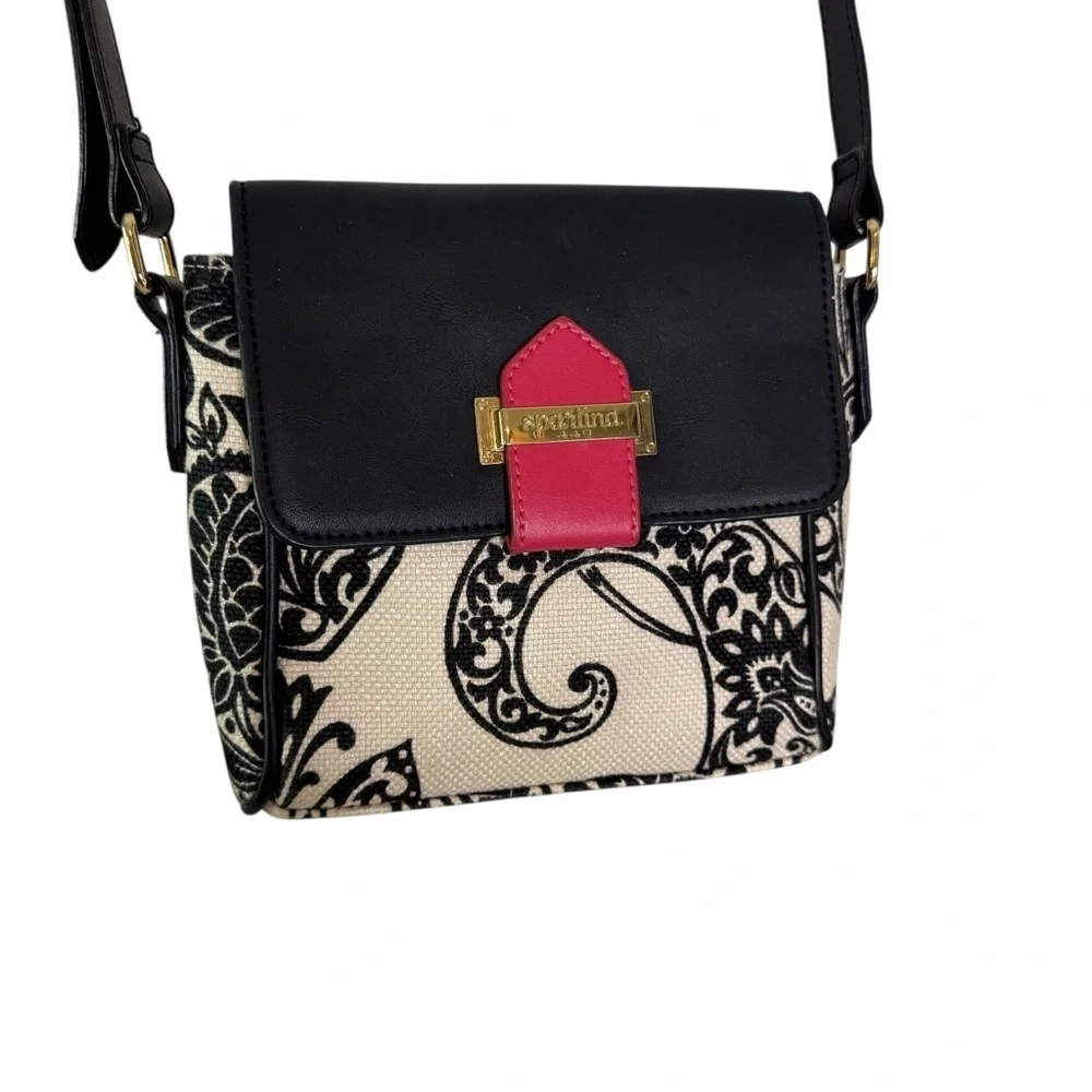 SPARTINA 449 Daufuskie Island Strachan Tulip Linen Leather Crossbody Bag